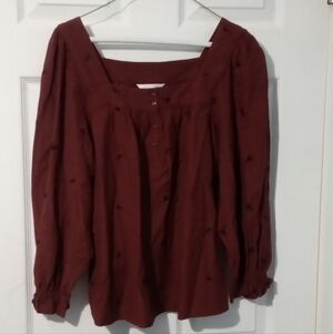 LC Lauren Conrad Burgundy Blouse